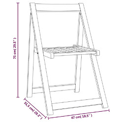 vidaXL Chaises pliables de jardin lot de 8 Bois d'acacia massif pas cher