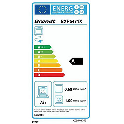 Four intégrable multifonction 73l 60cm a pyrolyse inox - bxp5471x - BRANDT