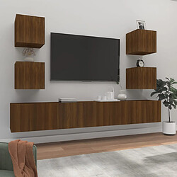 vidaXL Ensemble de meubles TV 6 pcs Chêne marron Bois d'ingénierie