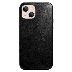 Coque en TPU + cuir véritable magnétique, antichoc pour votre iPhone 14 Plus - noir