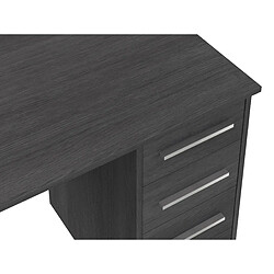 Pegane Bureau en mélamine coloris gris foncé avec 3 tiroirs - Longueur 110 x profondeur 56 x Hauteur 73 cm