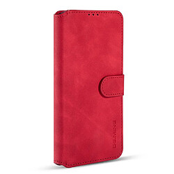 Dg.Ming Etui en PU Style rétro avec support rouge pour votre Samsung Galaxy S21 FE