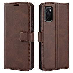 Etui en PU + TPU anti-chocs avec support, marron foncé pour votre Oppo A55s 5G