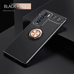 Coque en TPU antichoc avec béquille à anneau pour voiture noir/or pour votre Realme GT Explorer Master