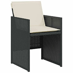 Acheter Maison Chic Ensemble de bistro 3 pcs avec coussins,Table + chaises + coussins de jardin noir résine tressée -GKD430534