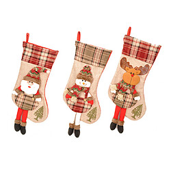 C234 3pcs vieux bonhomme de neige vieux bonhomme de neige elk noël stockage sac cadeau pendentif sac de bonbon sac cheminée pendentif ornements de Noël