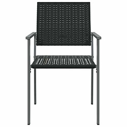 Acheter Maison Chic Lot de 4 Chaises de jardin,Fauteuil d'extérieur noir 54x62,5x89 cm résine tressée -MN74544