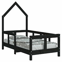 Maison Chic Lit simple Cadre de lit pour enfant,Lit d'Enfant Moderne noir 70x140 cm bois de pin massif -MN42407