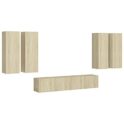 Maison Chic Ensemble de meubles TV 6 pcs | Banc TV Moderne pour salon | Meuble de Rangement - Chêne sonoma Aggloméré -MN37714