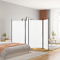 vidaXL Cloison de séparation 4 panneaux Blanc 346x180 cm Tissu