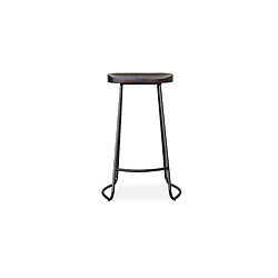 ICONIK INTERIOR Tabouret de bar - Design industriel - Bois et métal - 76 cm - Aiyana Acier