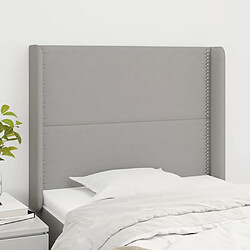 vidaXL Tête de lit avec oreilles Gris clair 103x16x118/128 cm Tissu