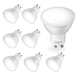 Lot de 8 Ampoule LED avec cache GU10 3W Blanc froid Etanche IP20 120° 50x55mm - Visiodirect -