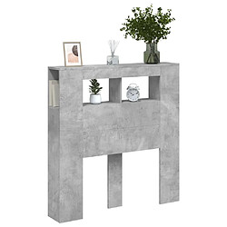 Maison Chic Tête de lit scandinave à LED,meuble de chambre gris béton 100x18,5x103,5cm bois d'ingénierie -MN63029 pas cher