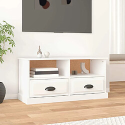 Maison Chic Meuble TV scandinave - Banc TV pour salon blanc 93x35,5x45 cm bois d'ingénierie -MN96335