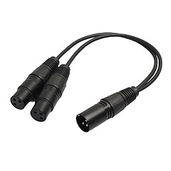 Avis 2x Y Séparateur Câble XLR Microphone Connecteur Corde Mâle À 2 Femêlle 1 ft