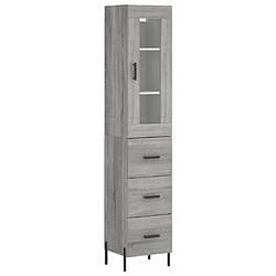 vidaXL Buffet haut Sonoma gris 34,5x34x180 cm Bois d'ingénierie