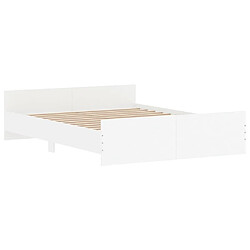 Avis Maison Chic Lit adulte - Cadre Structure de lit avec tête de lit Contemporain et pied de lit blanc 140x200 cm -MN47889