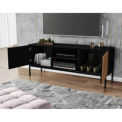 Bestmobilier Savanna - meuble TV - bois et noir - 150 cm