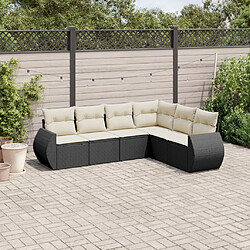 Maison Chic Salon de jardin 6 pcs avec coussins | Ensemble de Table et chaises | Mobilier d'Extérieur noir résine tressée -GKD42875