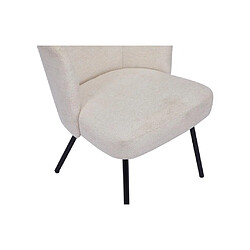 Acheter Vente-Unique Fauteuil en tissu texturé beige et métal noir MARVENIO