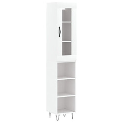 vidaXL Buffet haut Blanc 34,5x34x180 cm Bois d'ingénierie