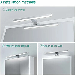 Avis EMKE Lampe Miroir LED Salle de Bain Miroir Lumière Blanc 40cm, Lampes Miroir pour la Salle de Bain, 3 Méthodes d'Installation, Éclairage Armoire Miroir 6000K