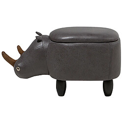 Acheter Beliani Repose-pied RHINO Gris foncé Cuir PU