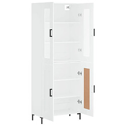 Avis vidaXL Buffet haut Blanc 69,5x34x180 cm Bois d'ingénierie