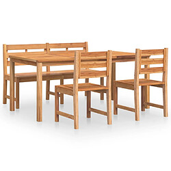 vidaXL Ensemble à manger de jardin 4 pcs Bois de teck massif