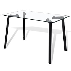 vidaXL Table de salle à manger avec dessus de table en verre Noir