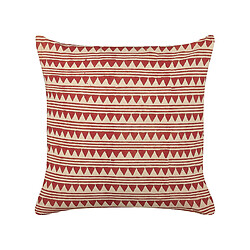 Beliani Coussin DEGLUPTA Coton 45 x 45 cm Géométrique Impression en bloc Rouge