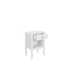 Acheter Beliani Table de chevet blanche 1 tiroir LANE