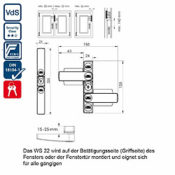 Acheter Verrou pour fenêtre gris-marron Burg Wächter Winsafe WS 22 BR SB 38281