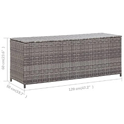 vidaXL Boîte de rangement de jardin gris 120x50x60 cm résine tressée pas cher