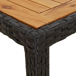 Acheter vidaXL Table de jardin 190x90x75 cm Résine tressée et bois acacia Noir