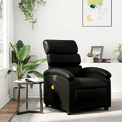 Maison Chic Fauteuil de massage inclinable,Fauteuil luxe de relaxation Noir Similicuir -MN90759