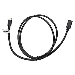 vhbw Câble de rallonge USB-C compatible avec Samsung Galaxy Tab Pro, Tab S2 tablette, Notebook - Câble, noir, 100 cm