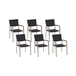 Beliani Lot de 6 chaises GROSSETO Noir