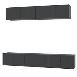 Maison Chic Ensemble de meubles TV 5 pcs | Banc TV Moderne pour salon | Meuble de Rangement - Noir Bois d'ingénierie -MN99645