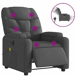 Maison Chic Fauteuil Relax pour salon, Fauteuil inclinable de massage électrique gris foncé tissu -GKD58541