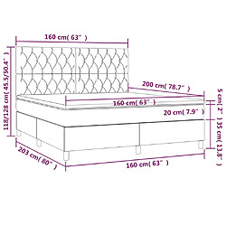 vidaXL Sommier à lattes de lit et matelas Noir 160x200 cm Velours pas cher