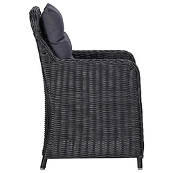 Acheter Salle à dîner de jardin 9 pcs,Table et chaise à manger Résine tressée Noir -MN20803