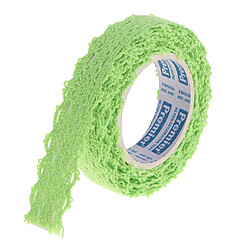 Avis 2 bordures de ruban adhésif en Washi de dentelle de tissu de verges 15mm vert de mariage