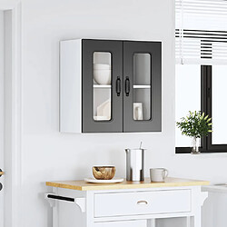 Avis vidaXL Armoire murale de cuisine avec porte en verre Kalmar noir