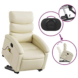 Acheter vidaXL Fauteuil inclinable de massage Crème Similicuir