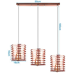 Stoex Or rose Suspension industrielle Cylindre Style Retro Vintage Lustre Abat-jour en Fer Corde ajustable Luminaire Salle à manger Chambre Salon Cuisine,Bar pas cher