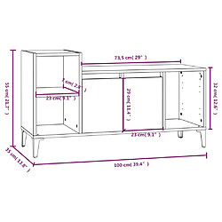 vidaXL Meuble TV Noir 100x35x55 cm Bois d'ingénierie pas cher