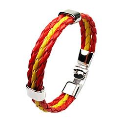 Acheter nouveaux fans de bracelet tressé élégant drapeau bannière manchette bracelet espagne