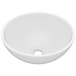 vidaXL Lavabo rond de salle de bain Blanc mat 32,5x14 cm Céramique